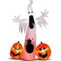 The Shrieker: 12 FT Screaming Ghost Inflatable with Spider and Pumpkins